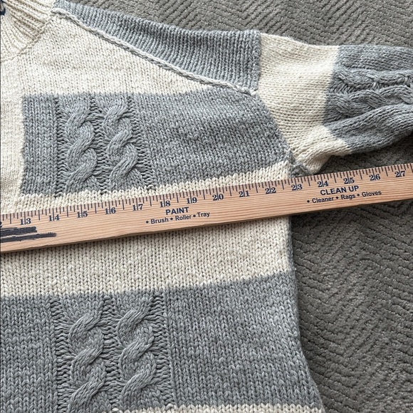 Free People Women’s Pembrook Oversize Sweater In Ivory Combo Size XS - Picture 12 of 12